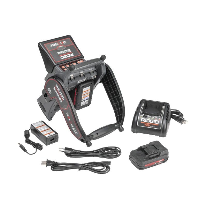RIDGID CS6x VERSA System (64968) | Portable, Pivoting Sewer Inspection Monitor | J.M. McKinney Co 64968 - CS6x VERSA System with 2 Batteries and Charger