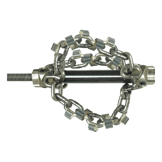 3″ – 4″ Heavy-Duty Carbide Tipped Chain Cutter – Triple Chain for Flexi-Rooter | General Pipe Cleaners | J.M. McKinney Co Heavy Duty Carbide Tipped Chain Cutter for Flexi-Rooter | General Pipe Cleaners